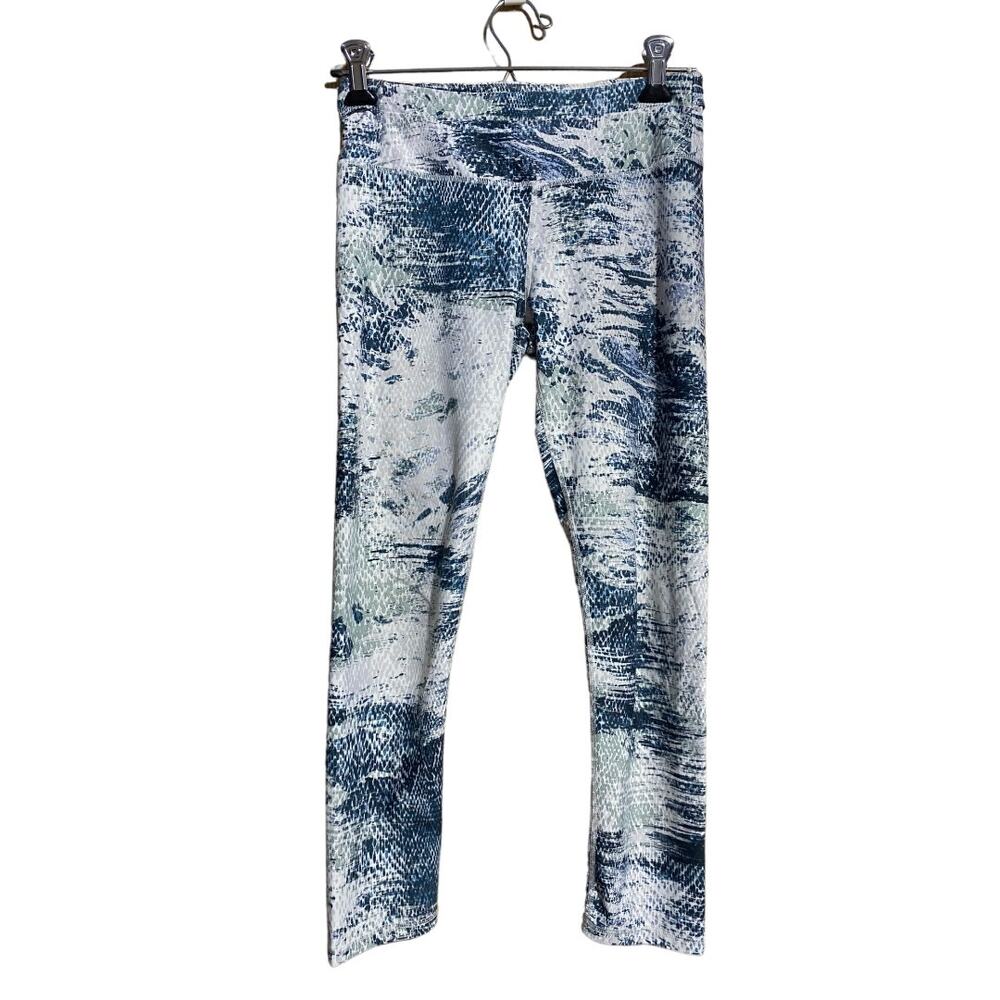 Fabletics blue and‎ green print cropped leggings - Women's XS